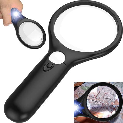 portable magnifying glass with light